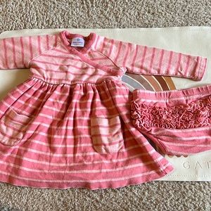 Hanna Andersson Pink striped Dress and Bloomers Set